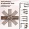 Rustic Brown MDF Steel Rotating Sofa Table with Shelves and Casters